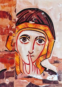icons of Bose, nun's face - Coptic style