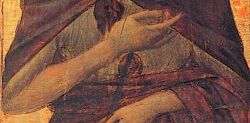 Duccio di Buoninsegna, Giovanni (particolare), Polittico 47, dopo il 1310, tempera su tavola, Pinacoteca Nazionale, Siena.