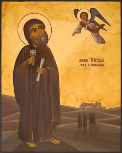 Bose: icon of St. Pachomius - Coptic style 