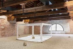 Lee Ufan, Tea in the Field, 2023 © Lee Ufan by SIAE 2023, Courtesy of the Studio Lee Ufan. Installation view, Icônes, 2023, Punta della Dogana, Venezia. Ph. Marco Cappelletti e Filippo Rossi © Palazzo Grassi, Pinault Collection