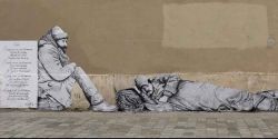 jaeraymie, homeless, stencil, Parigi
