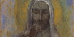 Odilon Redon, il Cristo del silenzio, fine XIX sec,  Pastello, Carbone su carta vergellata,Petit Palais, Museo delle Belle Arti della Città di Parigi