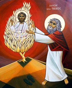 The icons of Bose, The burning bush - Coptic style - egg tempera on wood